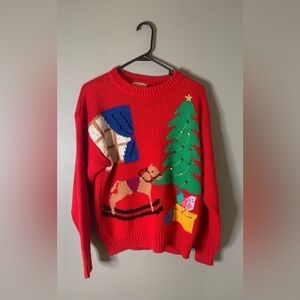 𝅺Boundary waters vintage ugly Christmas sweater women’s size M